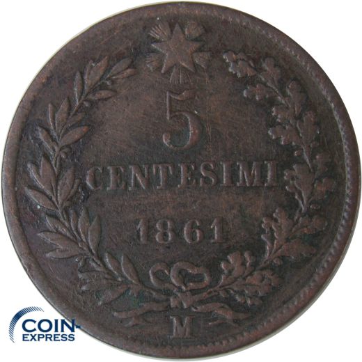 5 Centesimi Italien 1861 M