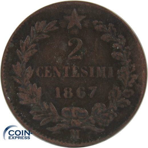 2 Centesimi Italien 1867 M