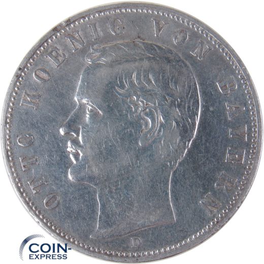 5 Mark Münze Bayern 1908 D Otto