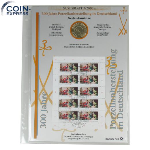 Numisblatt 3/2010 10 Euro Deutschland 2010 - Porzellanherstellung