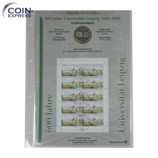 Numisblatt 4/2009 10 Euro Deutschland 2009 - 600 Jahre Universität Leipzig