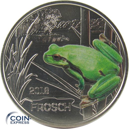 3 Euro Gedenkmünze Österreich 2018 Tiertaler - Frosch