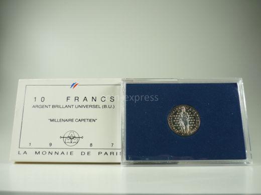 10 Francs Gedenkmünze Frankreich 1987 - Millenaire Capetien