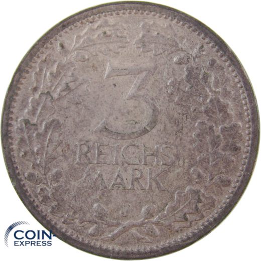 3 Mark Deutsches Reich 1932 J Weimarer Republik - J.349