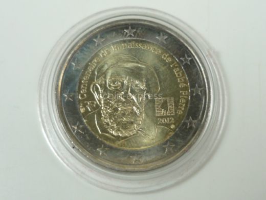 2 Euro Gedenkmünze Frankreich 2012 - 100. Geburtstag von L Abbe Pierre