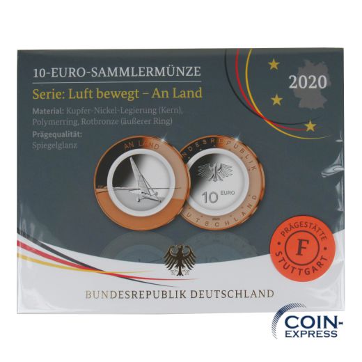 10 Euro Deutschland 2020 An Land - F - Spiegelglanz