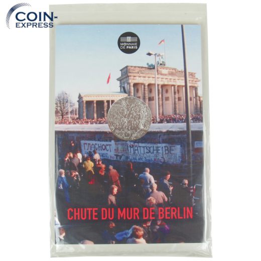 10 Euro Gedenkmünze Frankreich 2019 Mauerfall im Folder