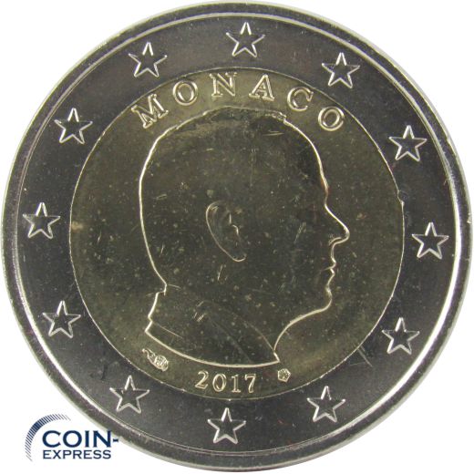 2 Euro Münze Monaco 2017 Albert II.