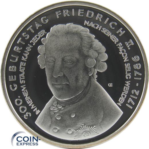 10 Euro Gedenkmünze Deutschland 2012 Spiegelglanz - Friedrich II.