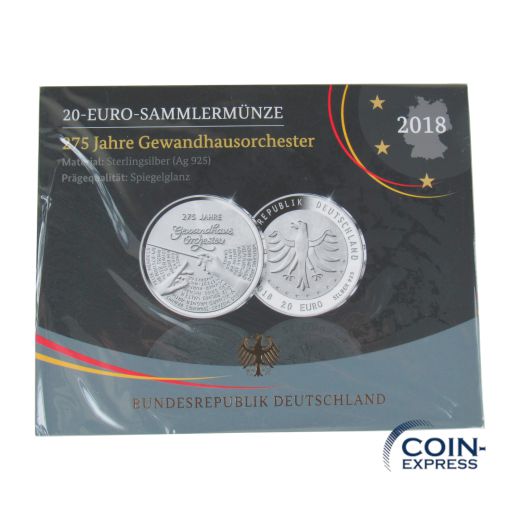 20 Euro Deutschland 2018 Gewandhausorchester - Spiegelglanz