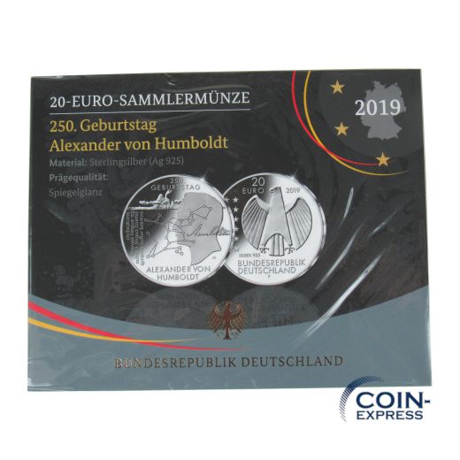 20 Euro Deutschland 2019 Alexander von Humboldt - Spiegelglanz