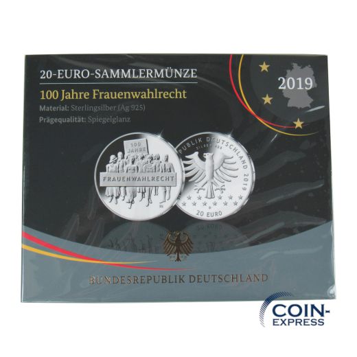 20 Euro Deutschland 2019 100 Jahre Frauenwahlrecht - Spiegelglanz