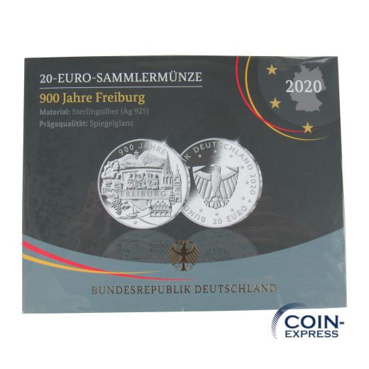 20 Euro Deutschland 2020 900 Jahre Freiburg - Spiegelglanz