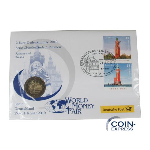 2 Euro Deutschland 2010 Bremen im Numisbrief Wold Money Fair