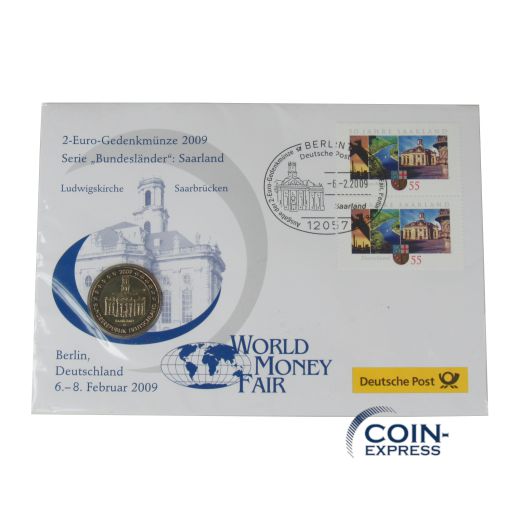 2 Euro Deutschland 2009 Saarland im Numisbrief Wold Money Fair