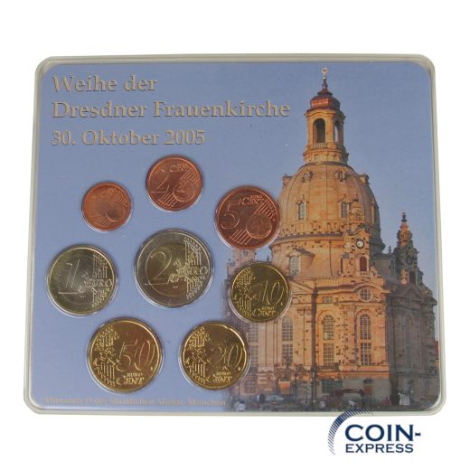 Euro Kursmünzensätze Deutschland 2005 - Dresdner Frauenkirche D