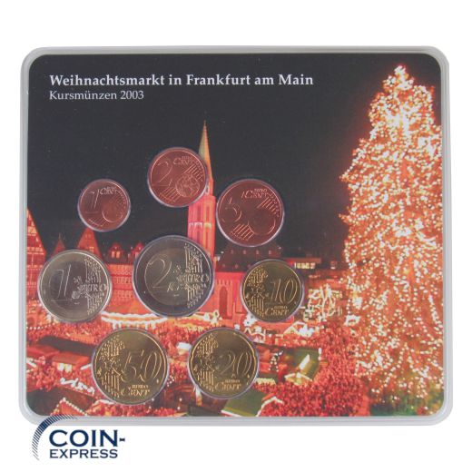 Euro Kursmünzensatz Deutschland 2003 A Weihnachtsmarkt Frankfurt am Main