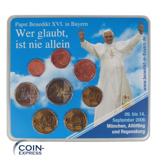 Euro Kursmünzensätze Deutschland 2006 - Papst Benedikt XVI.