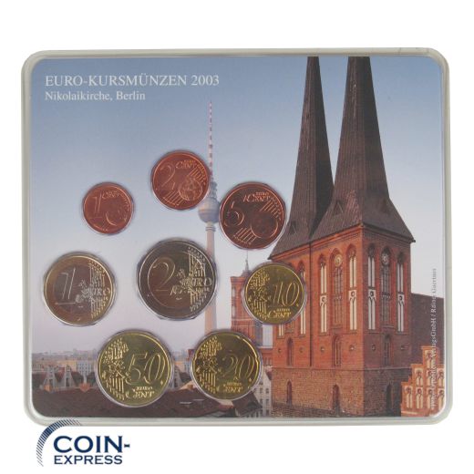 Euro Kursmünzensatz Deutschland 2003 A Nikolaikirche Berlin