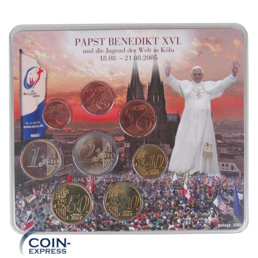 Euro Kursmünzensätze Deutschland 2005 - Papst Benedikt XVI. Jugend der Welt in Köln