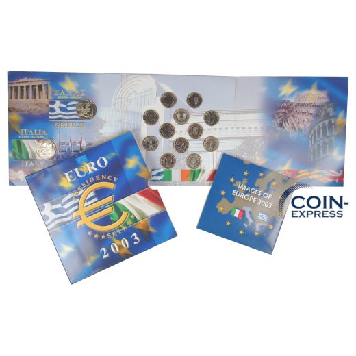 Euro Presidency Set 2003 mit 12x 1 Euro Münze