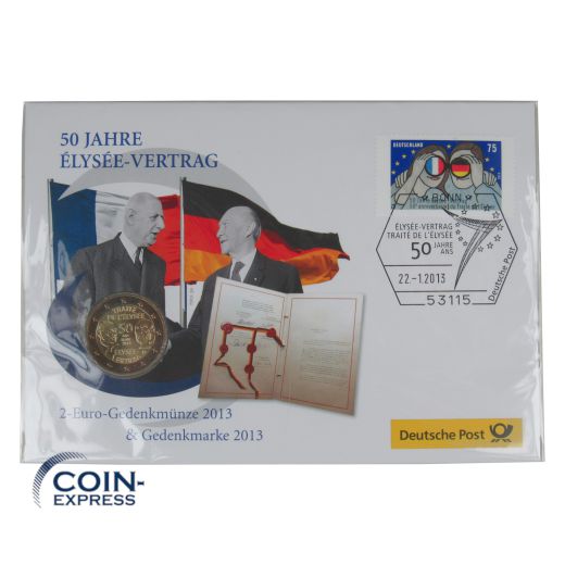 2 Euro Deutschland 2013 Elysee Vertrag G im Numisbrief