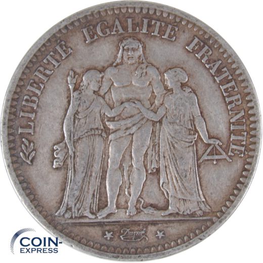 5 Francs Gedenkmünze Frankreich 1849 - Herkulesgruppe