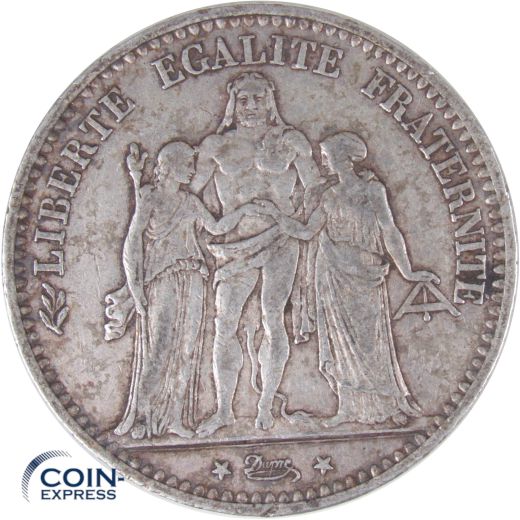 5 Francs Gedenkmünze Frankreich 1874 - Herkulesgruppe