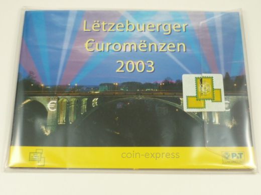 Euro Kursmünzensatz Luxemburg 2003 im Postfolder