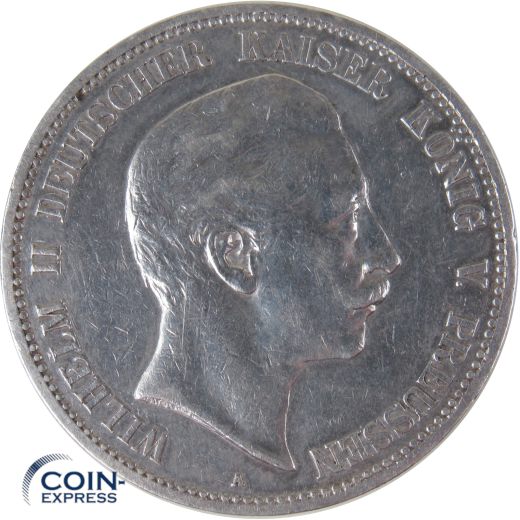 5 Mark Münze Preußen 1903 A Wilhelm II. Silber