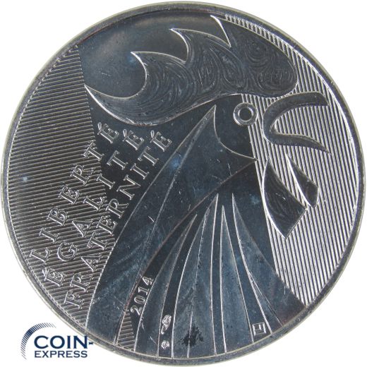 10 Euro Gedenkmünze Frankreich 2014 - Hahn