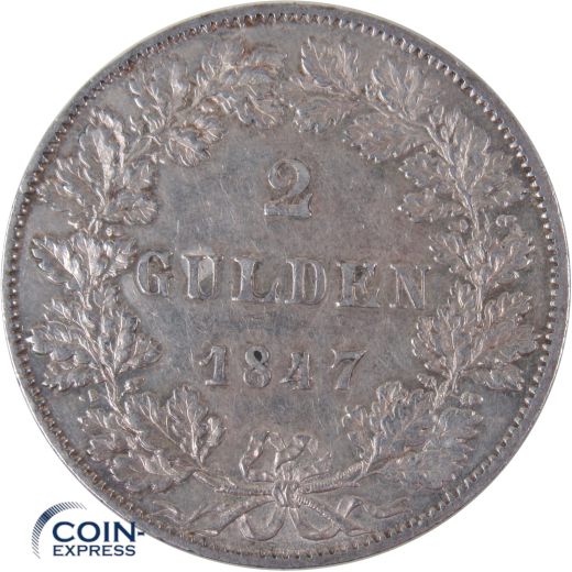 2 Gulden Freie Stadt Frankfurt 1847