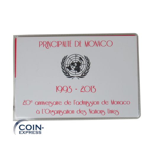 2 Euro Gedenkmünze Monaco 2013 - 20 Jahre UNO mit Briefmarke