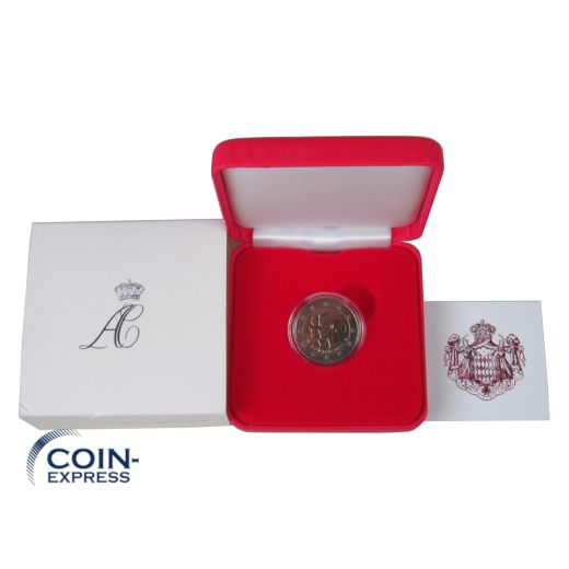 2 Euro Gedenkmünze Monaco 2011 - Hochzeit von Albert II. + Charlene Wittstock - im Etui