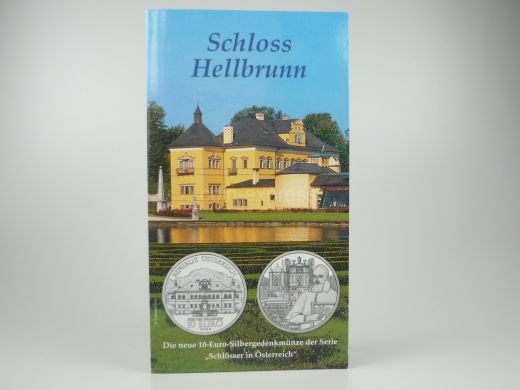 10 Euro Gedenkmünze Österreich 2004 Schloss Hellbrunn - im Folder