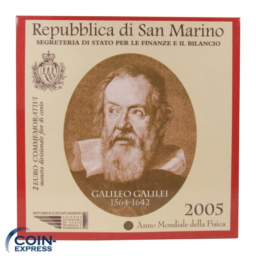 2 Euro Gedenkmünze San Marino 2005 Galileo Galilei